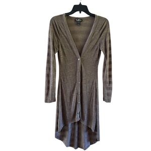 Delirious Juniors High Low Cardigan/Dress Brown Size Large